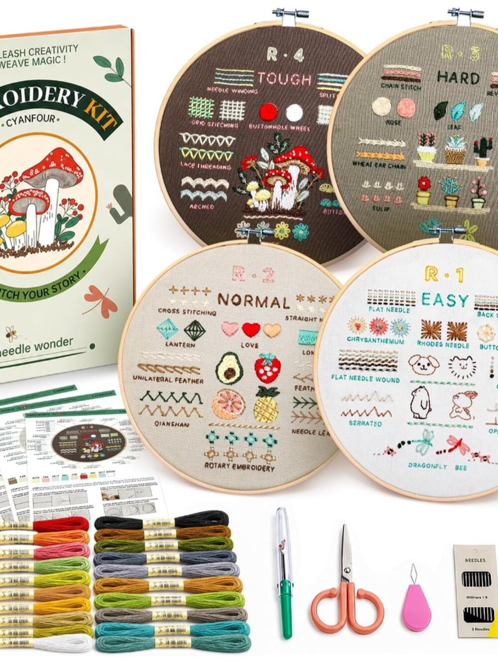 Embroidery Kit for Beginners with Step-By-Step Guidance & Videos